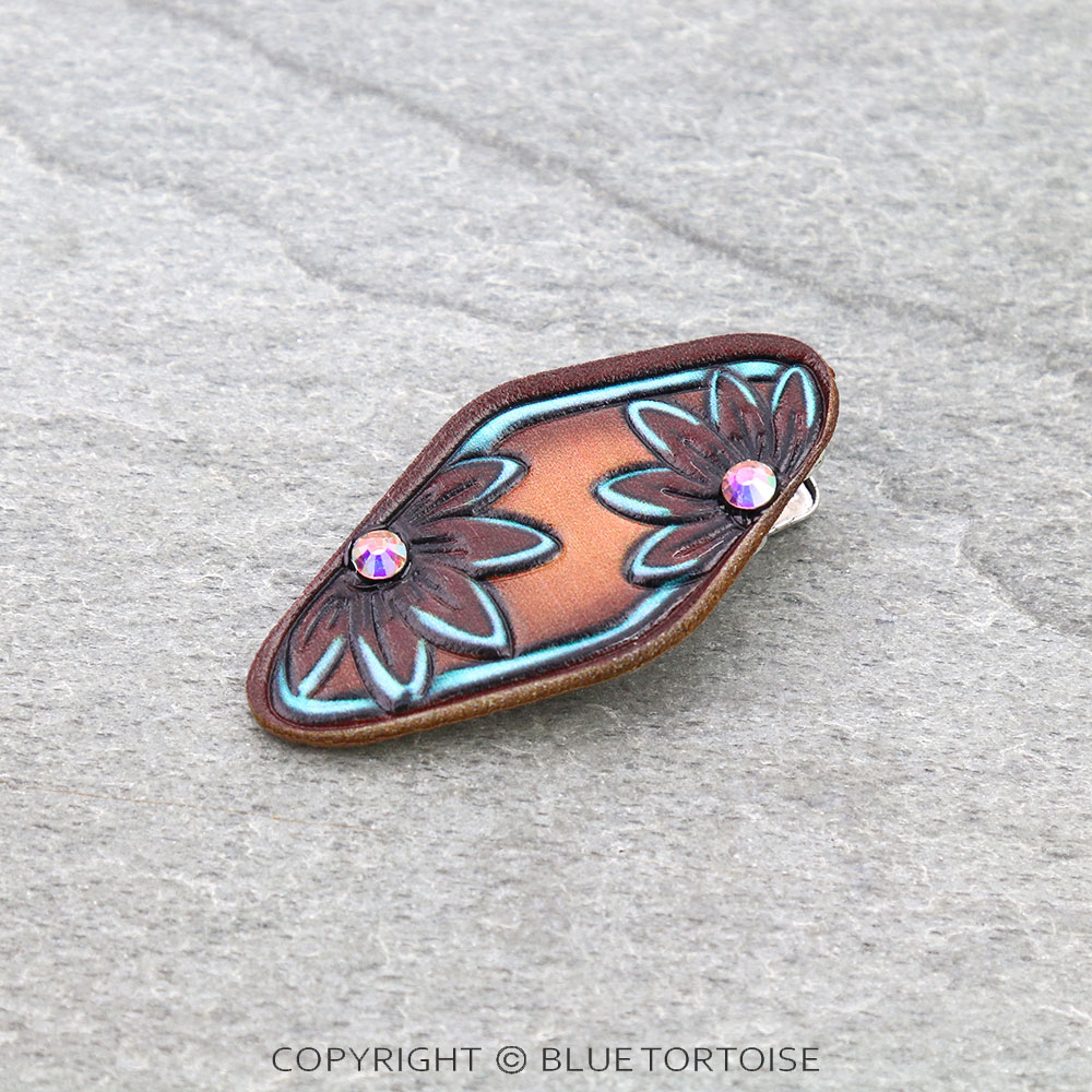 Flower Leather Hair Clip