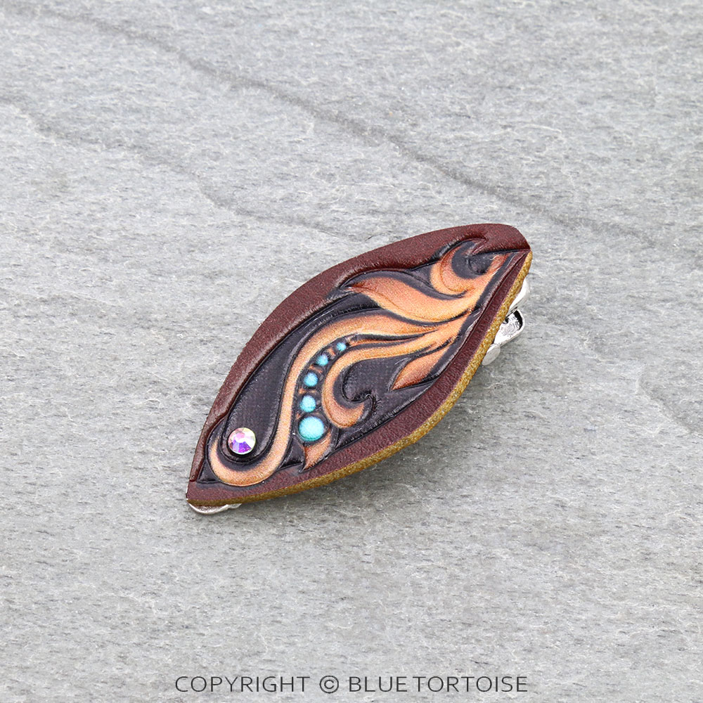 Flower Leather Hair Clip