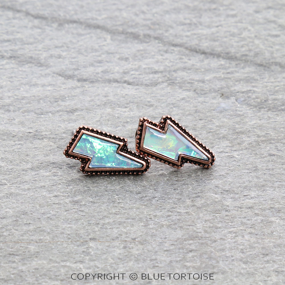 Thunder with Opal Stone Stud Earrings