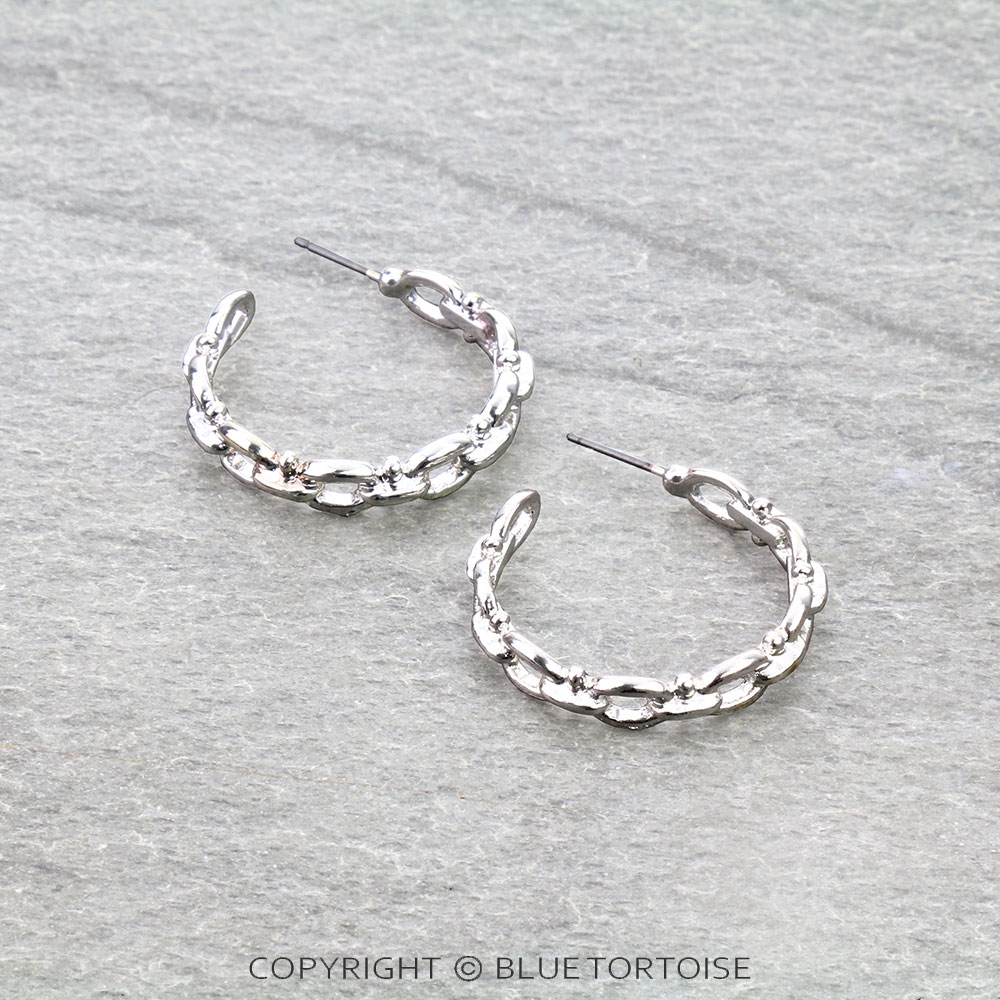 Tailored Chain Hoop Earrings