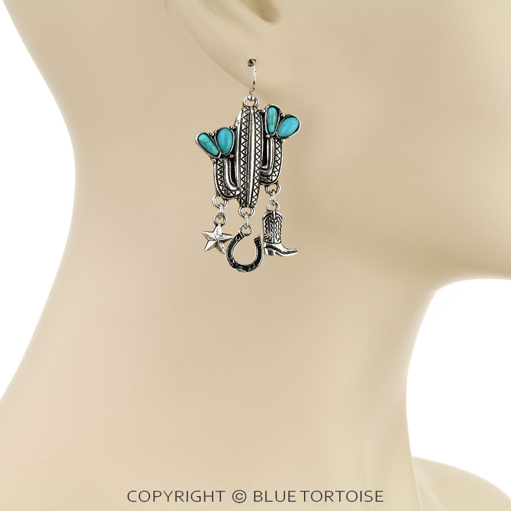 Western Cactus Dangle Earrings - Image 2
