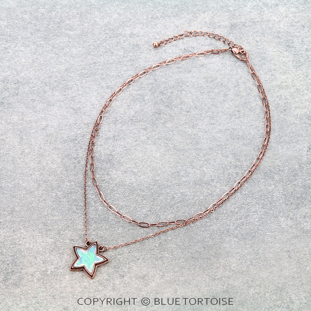 2Row Western Star Stone Necklace