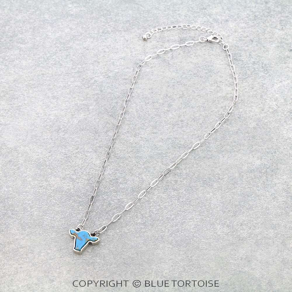Cow Head Stone Necklace
