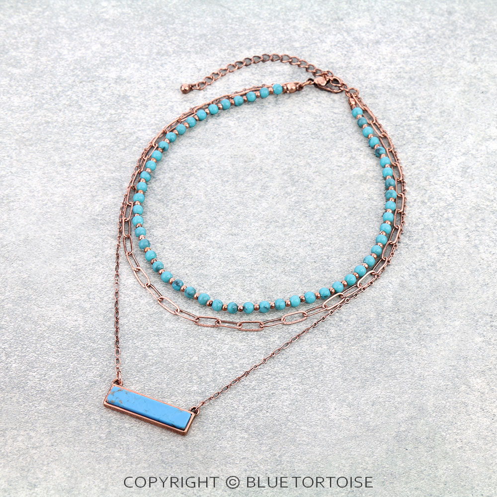 3Row Bar Stone Necklace