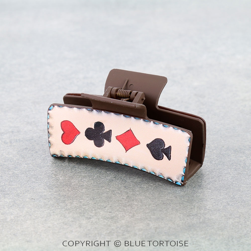 Western Poker Card Hair Claw Clip