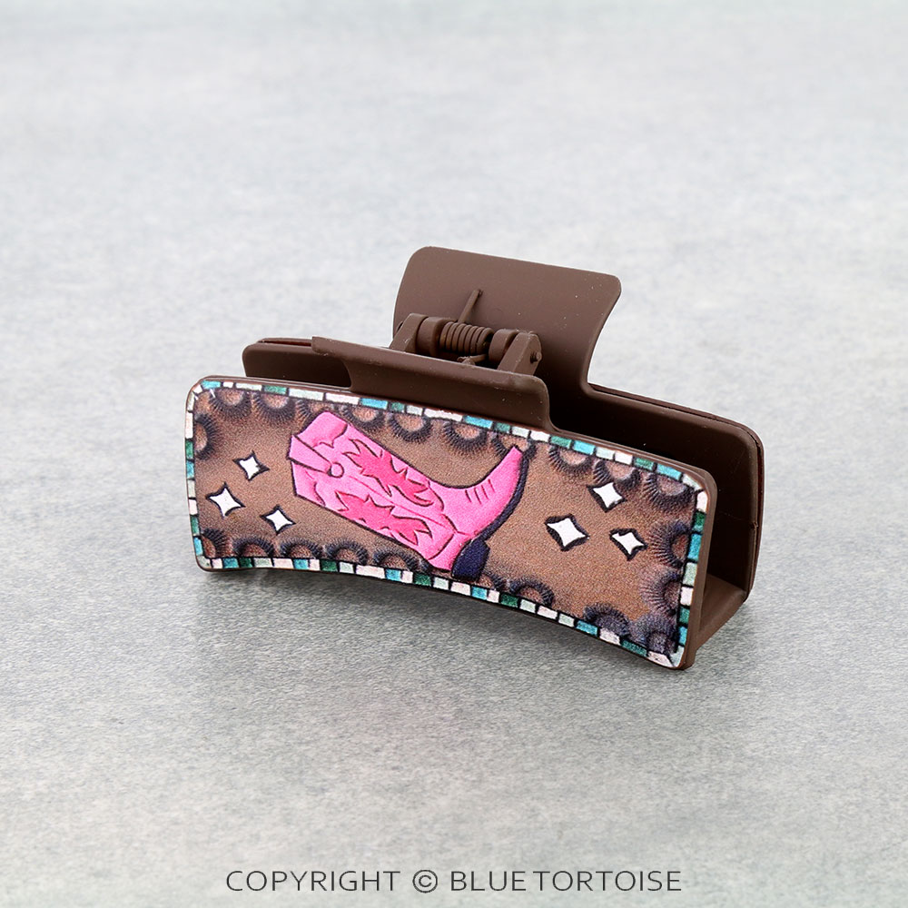 Western Cowboy Boot Hair Claw Clip