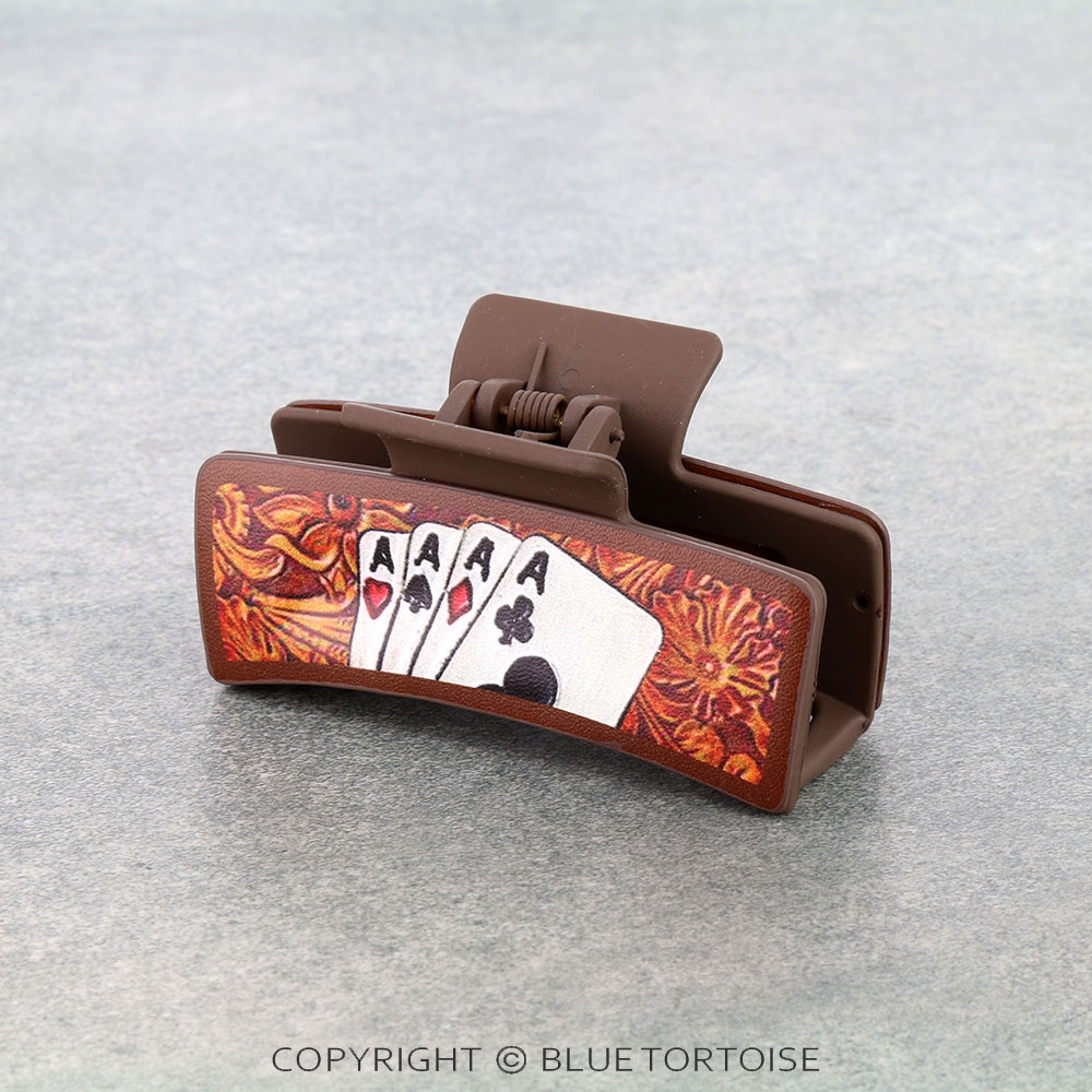 Western 4 Aces Hair Claw Clip