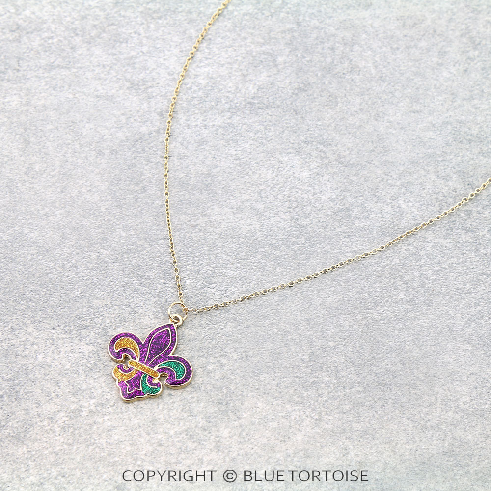 Mardi Gras/Fleur De Lis Necklace - Image 3