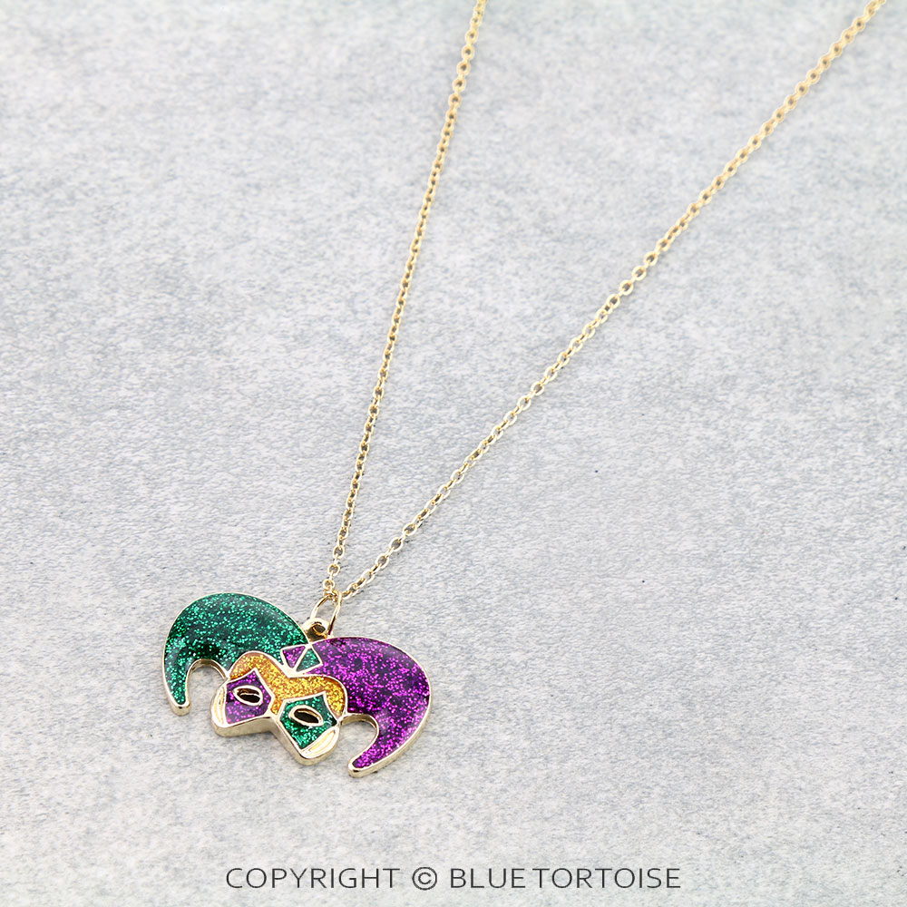 Mardi Gras Jester Mask Necklace - Image 3