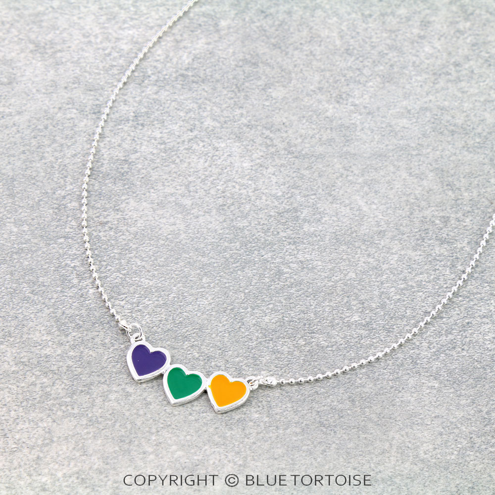 Mardi Gras Heart Necklace - Image 3