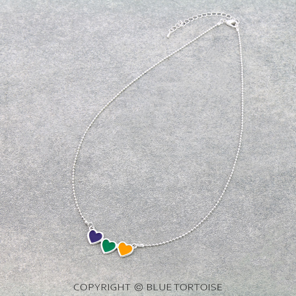 Mardi Gras Heart Necklace
