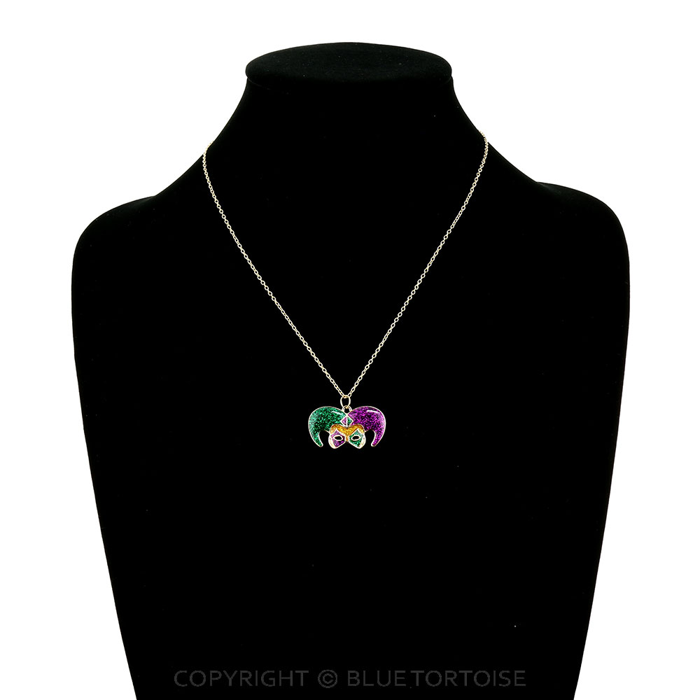 Mardi Gras Jester Mask Necklace - Image 2