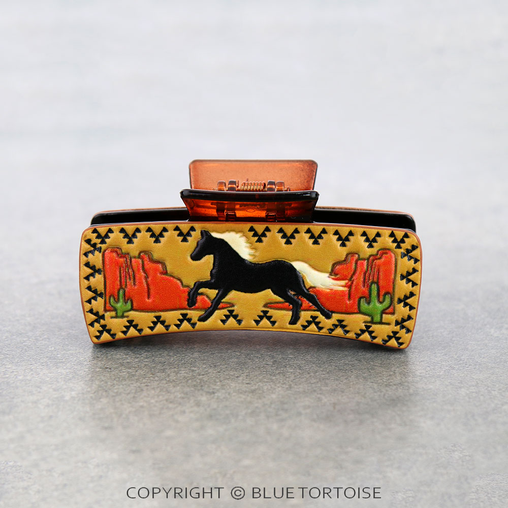 Large Western Horse Hair Claw Clip - Image 2