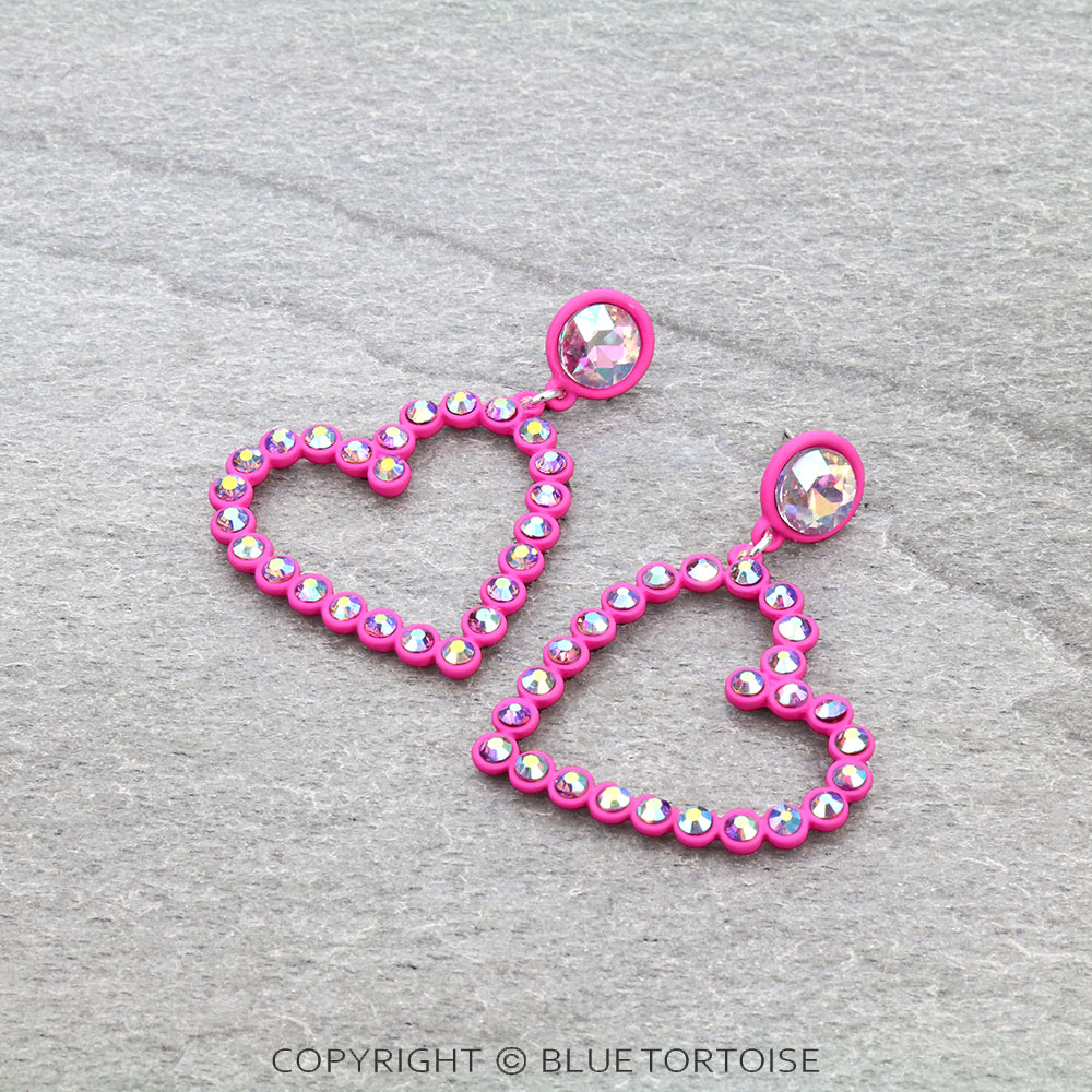 Valentine's Day Heart Stone Stud Earrings
