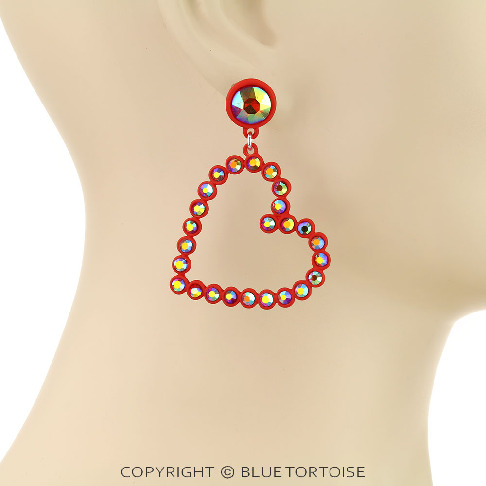 Valentine's Day Heart Stone Stud Earrings - Image 2