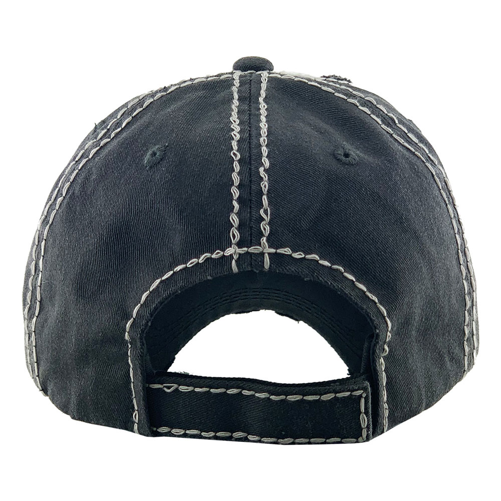 "RED WINE & BLUE" Washed Vintage Cap - Image 3