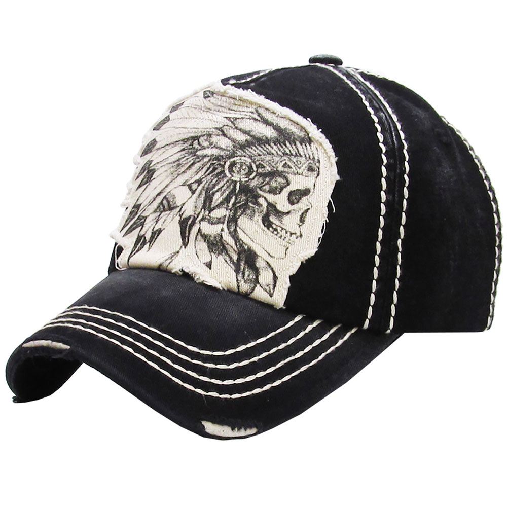 SKULL INDIAN STYLE VINTAGE BALLCAP