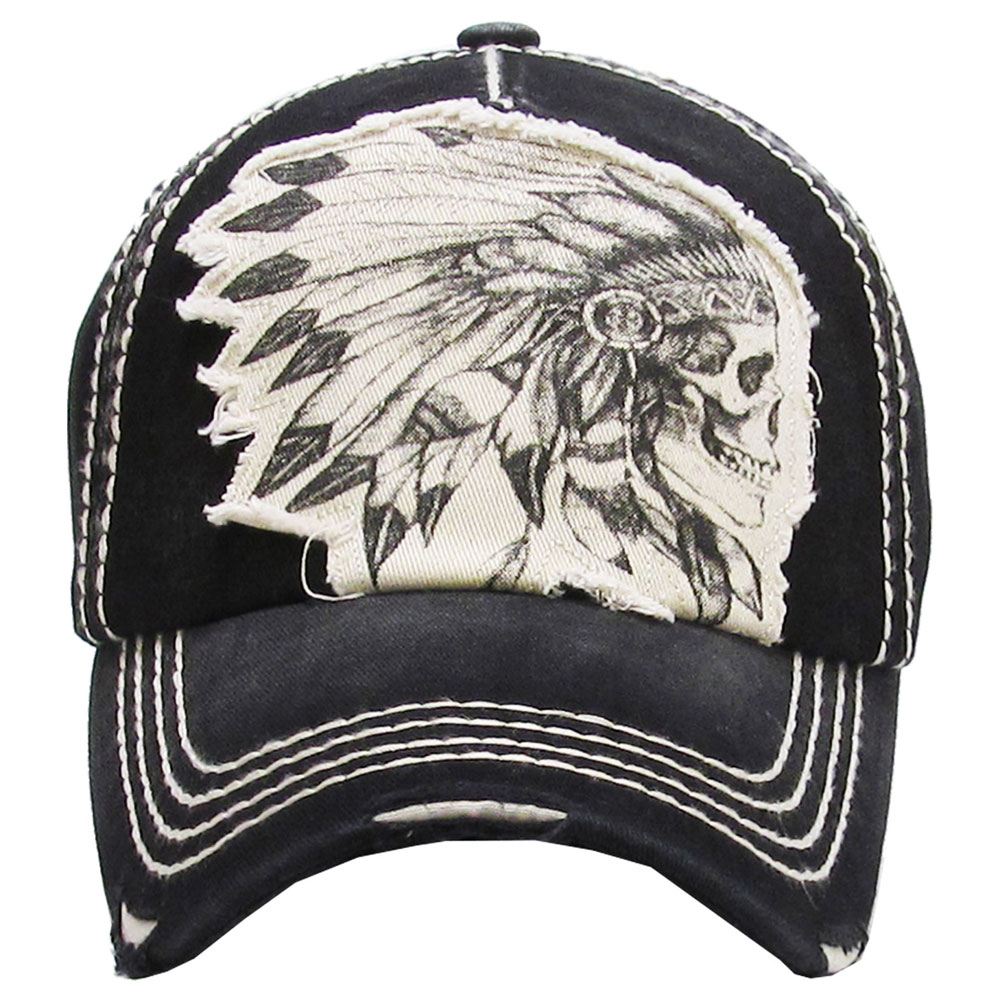 SKULL INDIAN STYLE VINTAGE BALLCAP - Image 2