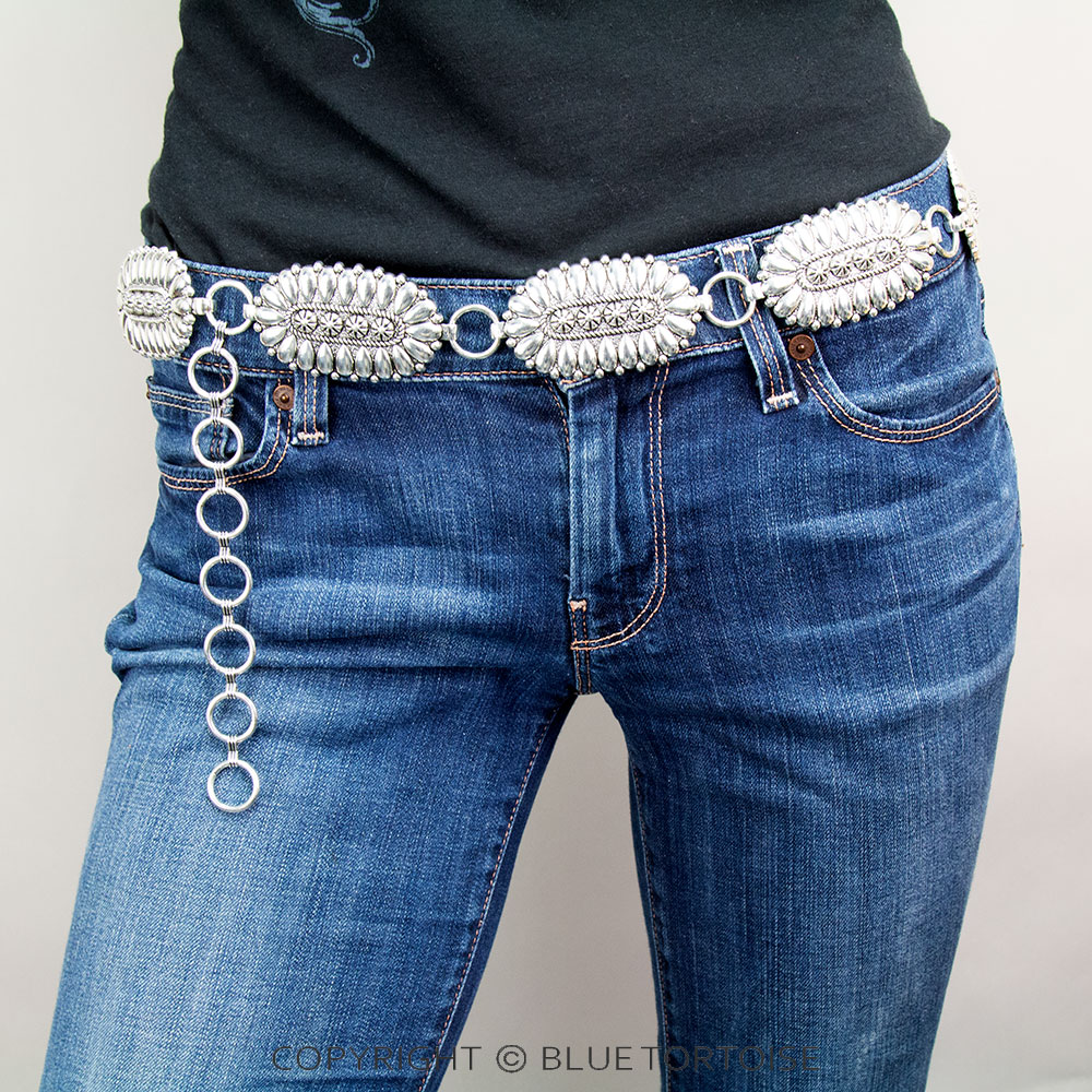 Western Oval Concho Belt S/M - Image 2