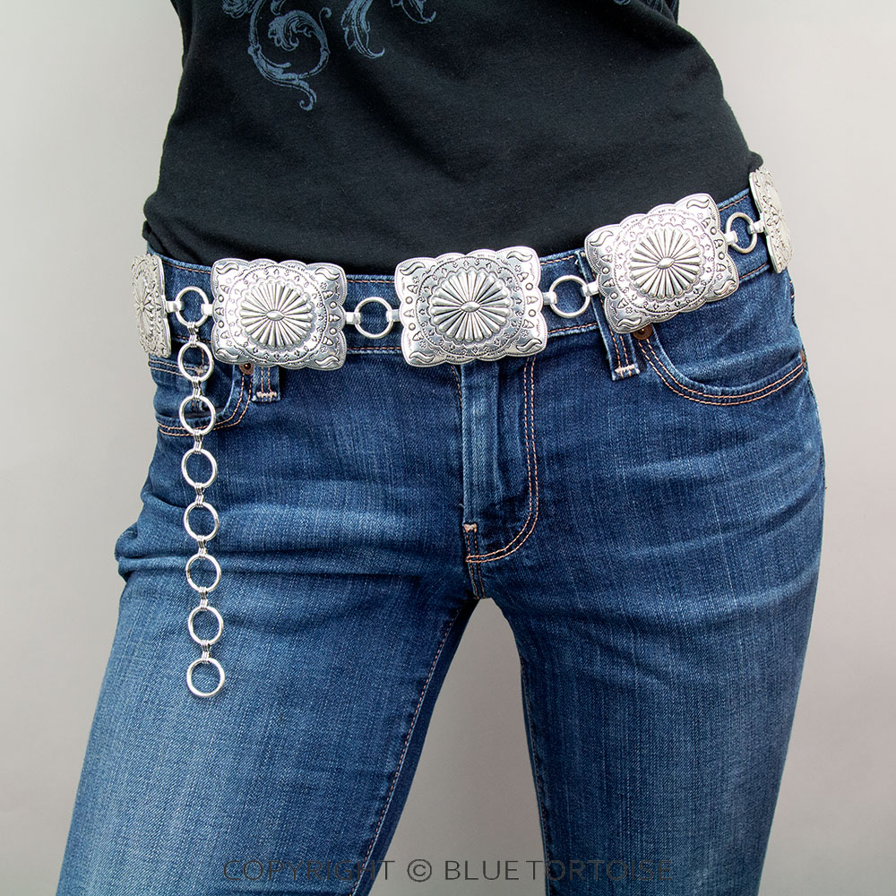 Western Rectangle Concho Belt S/M - Image 2