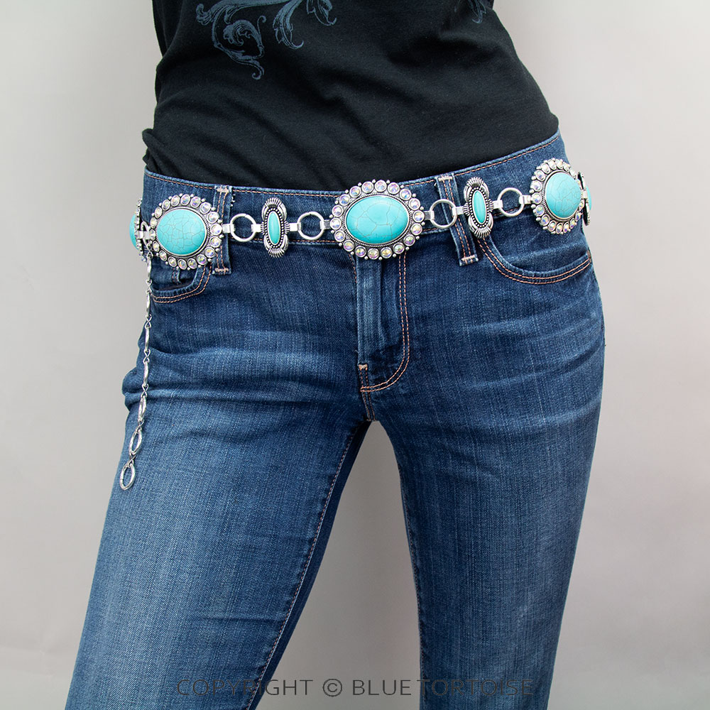 Western Concho Stone Belt S/M - Image 2