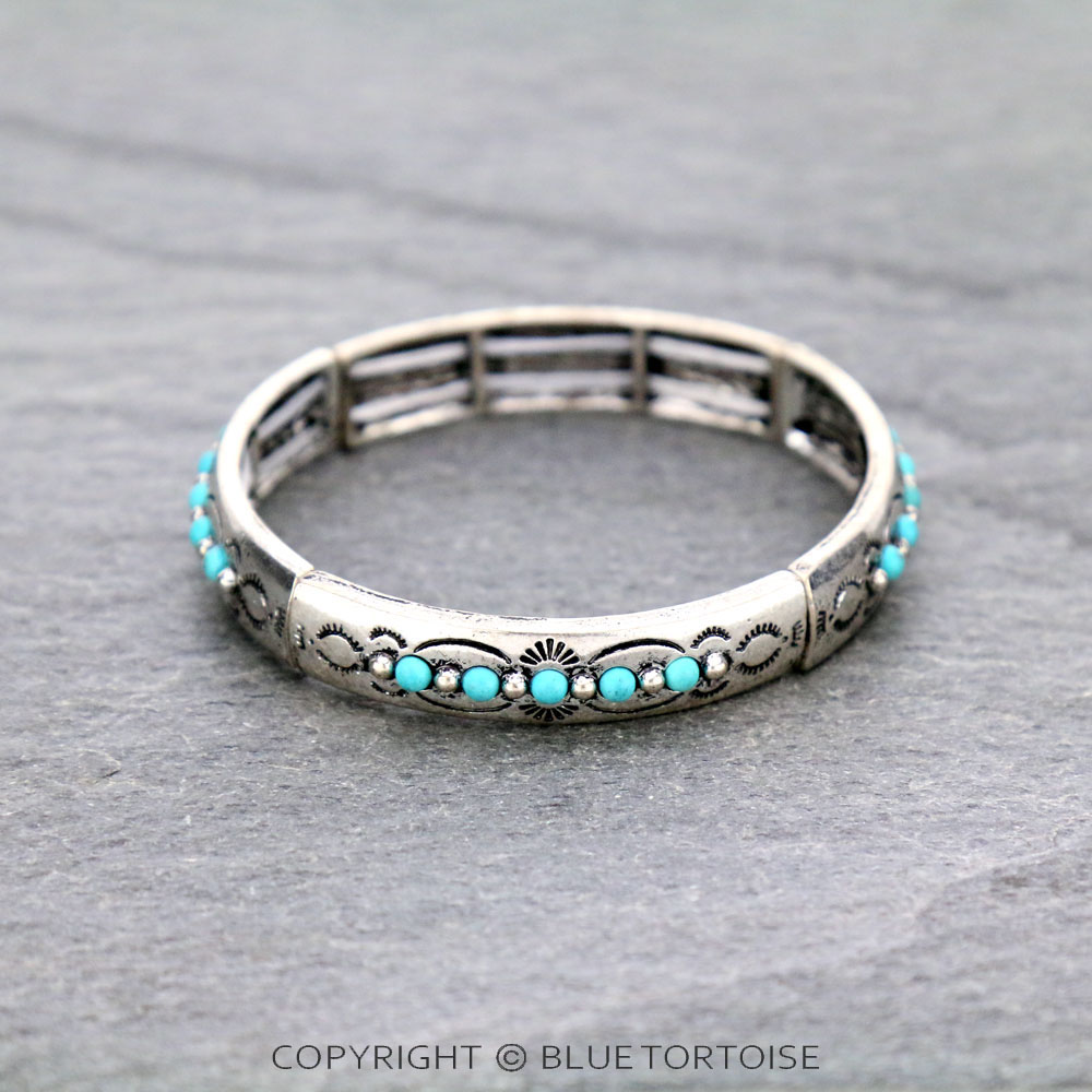 Western Look Semi Stone Stretch Bracelet