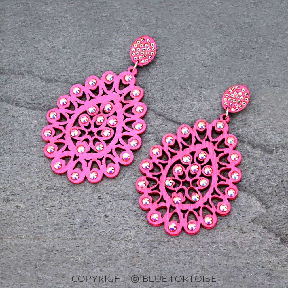 Wooden Teardrop Stud Earrings