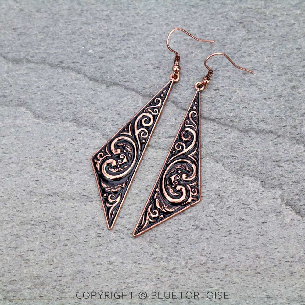 Patterned Casting Dangle Earrings