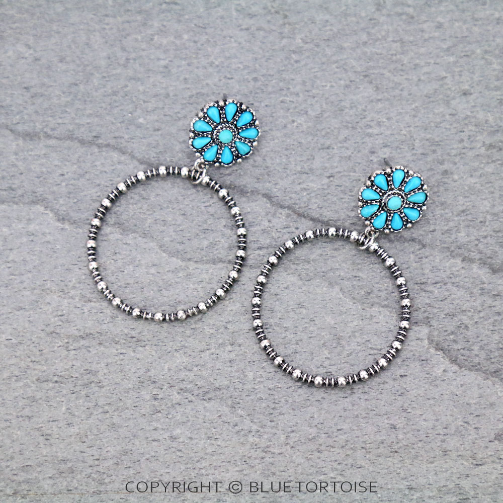 Concho Stud Hoop Earrings