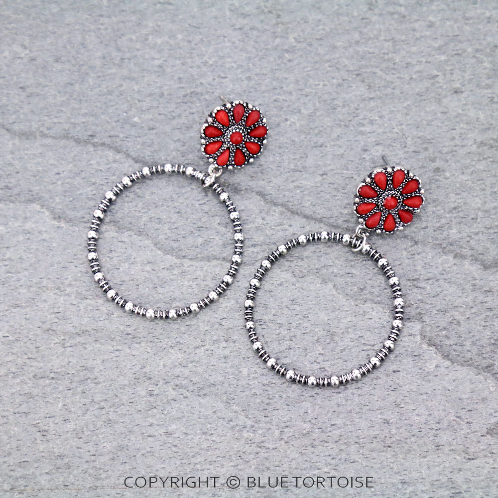 Concho Stud Hoop Earrings