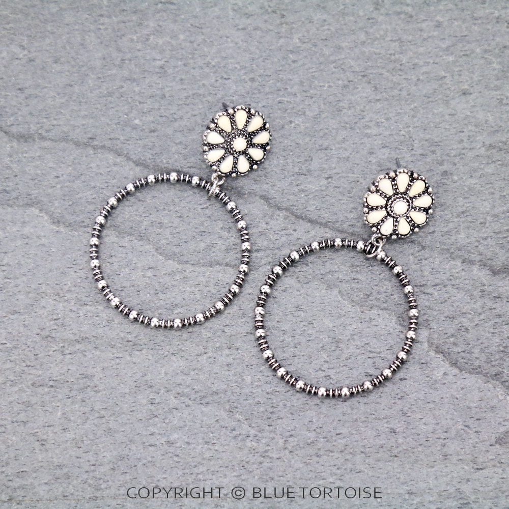 Concho Stud Hoop Earrings