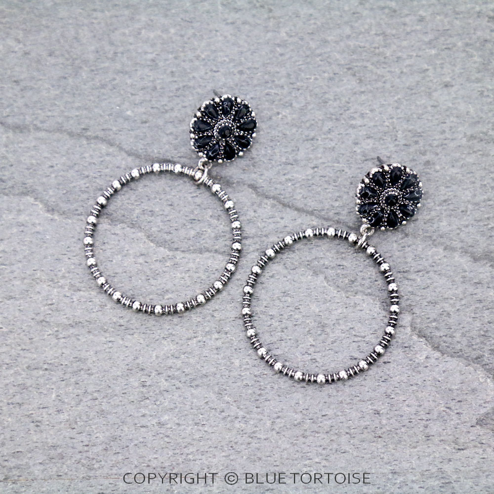 Concho Stud Hoop Earrings