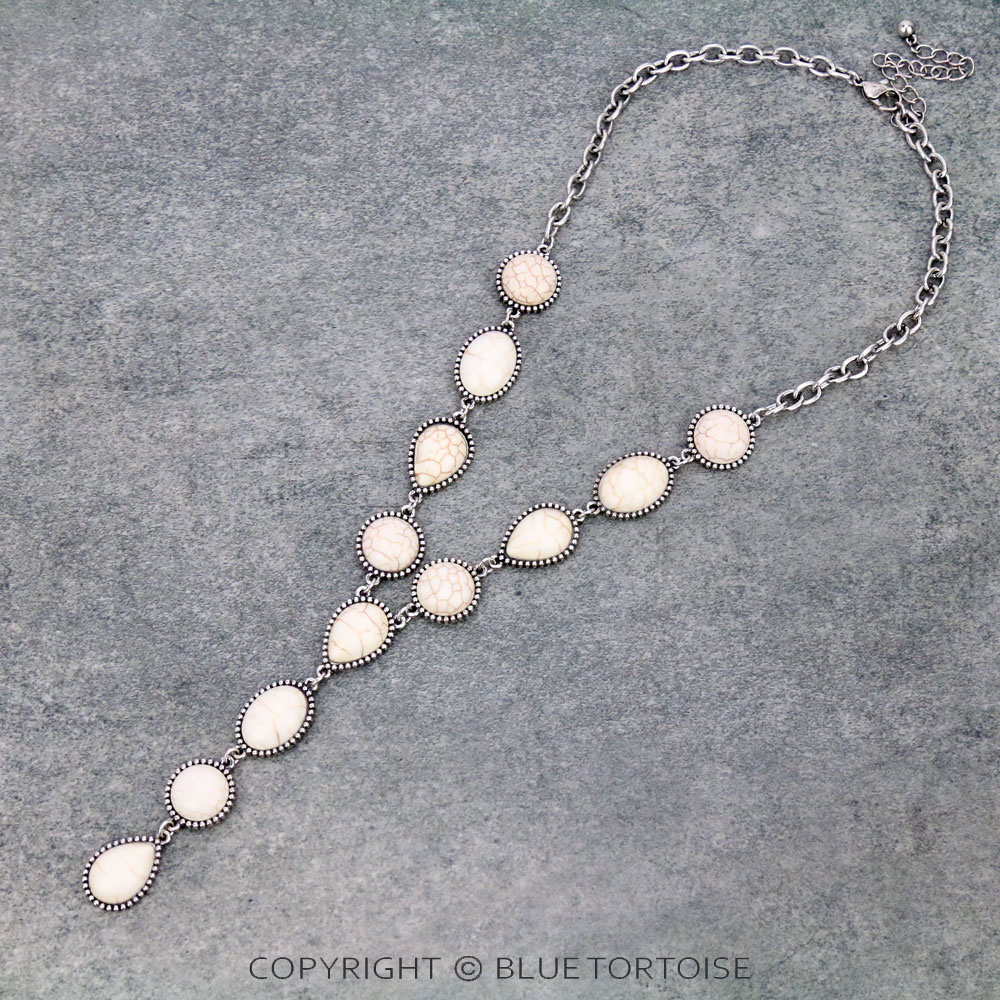 Western Cabochon Stone Y Necklace