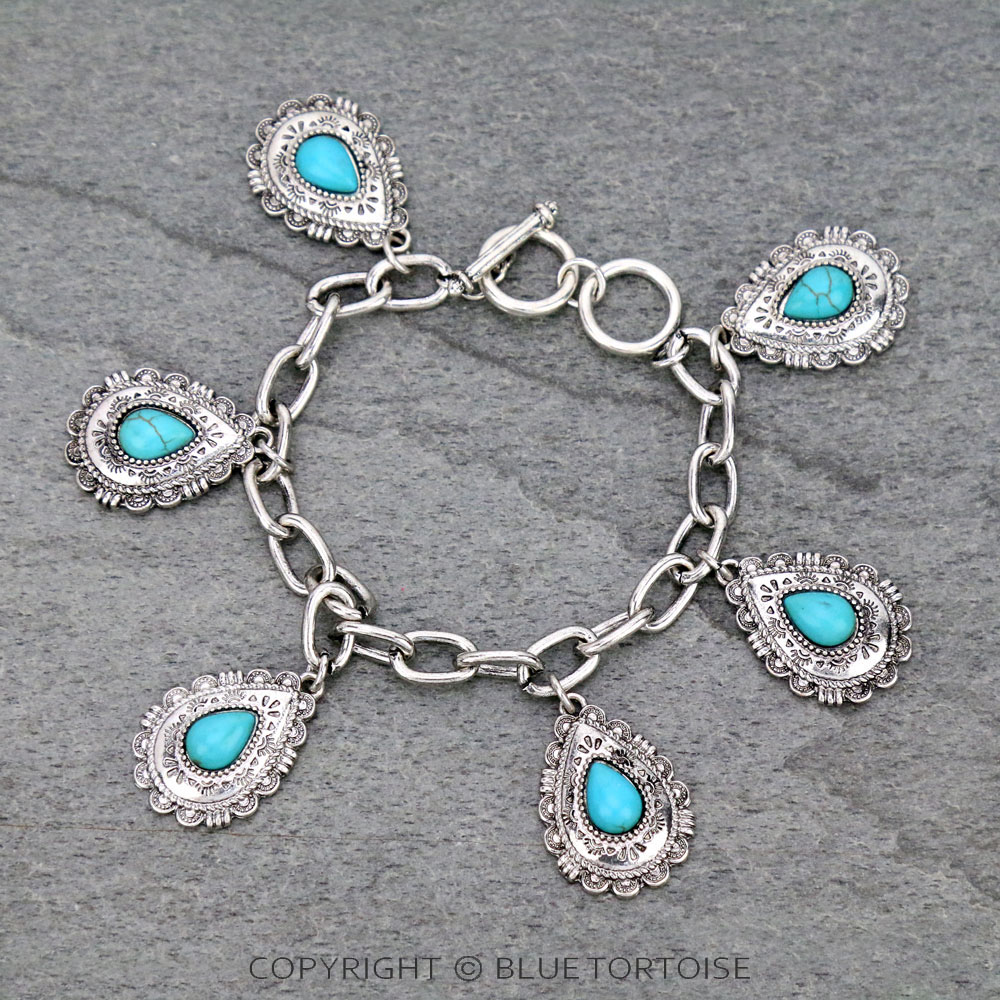 Western Concho Charm Bracelet