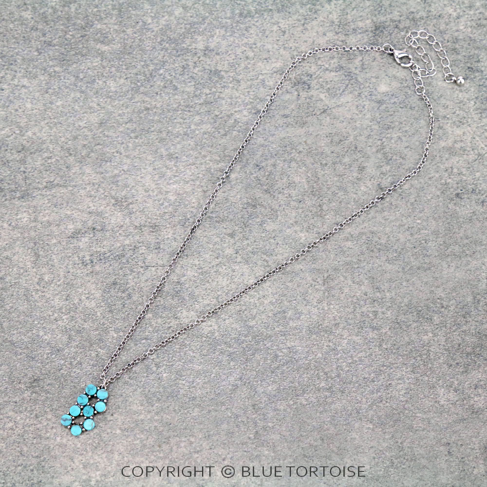Initial “B” Semi Stone Pendant Necklace