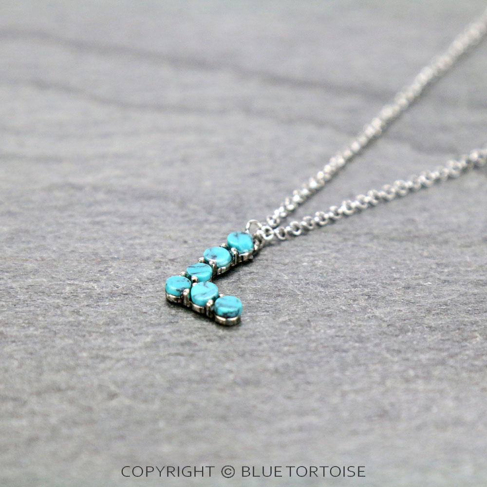 Initial “L” Semi Stone Pendant Necklace - Image 3