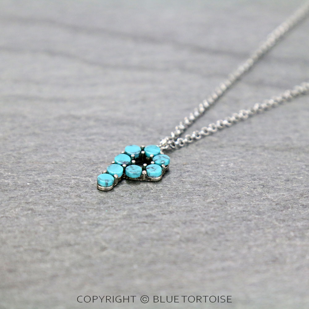 Initial “P” Semi Stone Pendant Necklace - Image 3