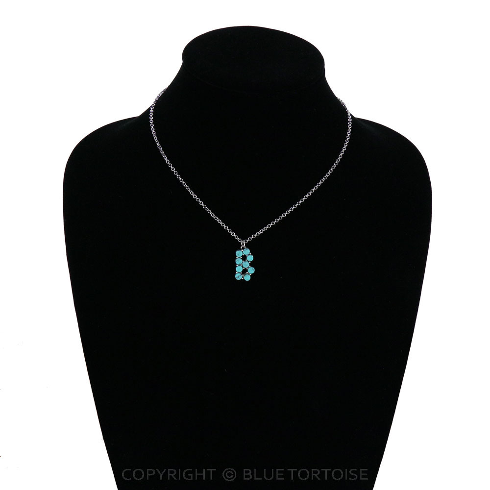 Initial “B” Semi Stone Pendant Necklace - Image 2