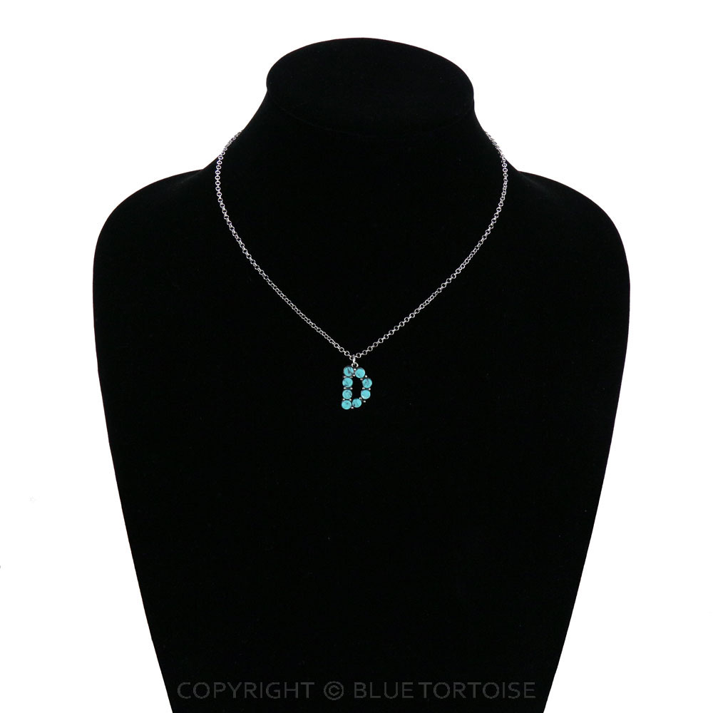 Initial “D” Semi Stone Pendant Necklace - Image 2