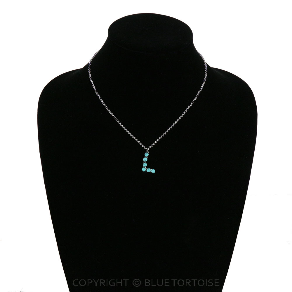 Initial “L” Semi Stone Pendant Necklace - Image 2