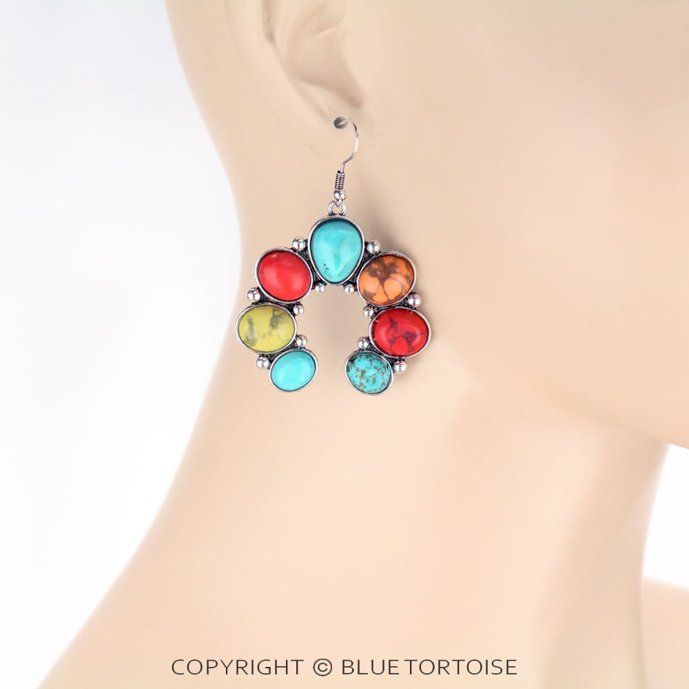 Squash Blossom Dangle Earrings - Image 2