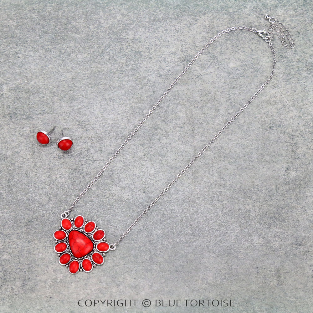 Western Design Stone Necklace Set