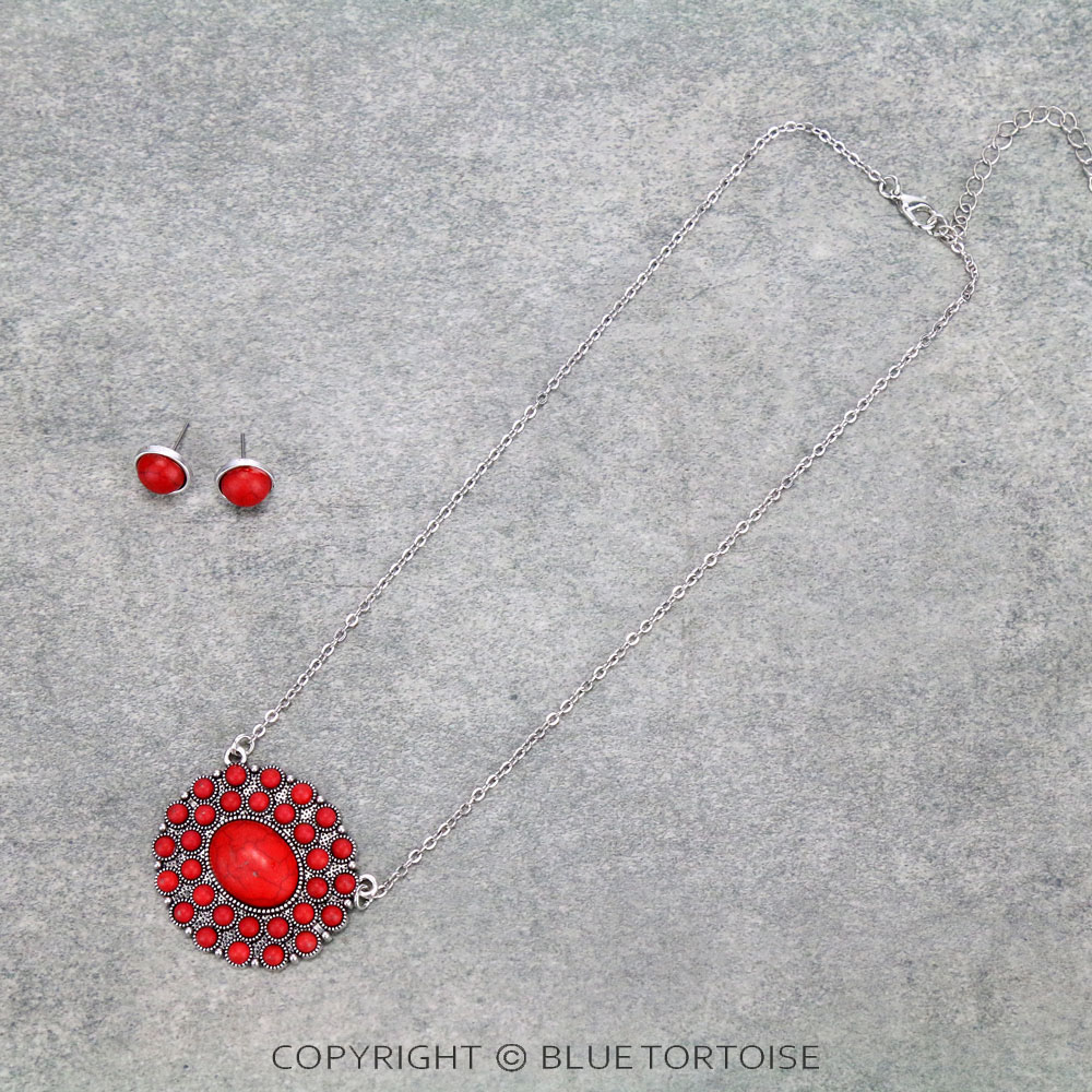Western Design Stone Necklace Set