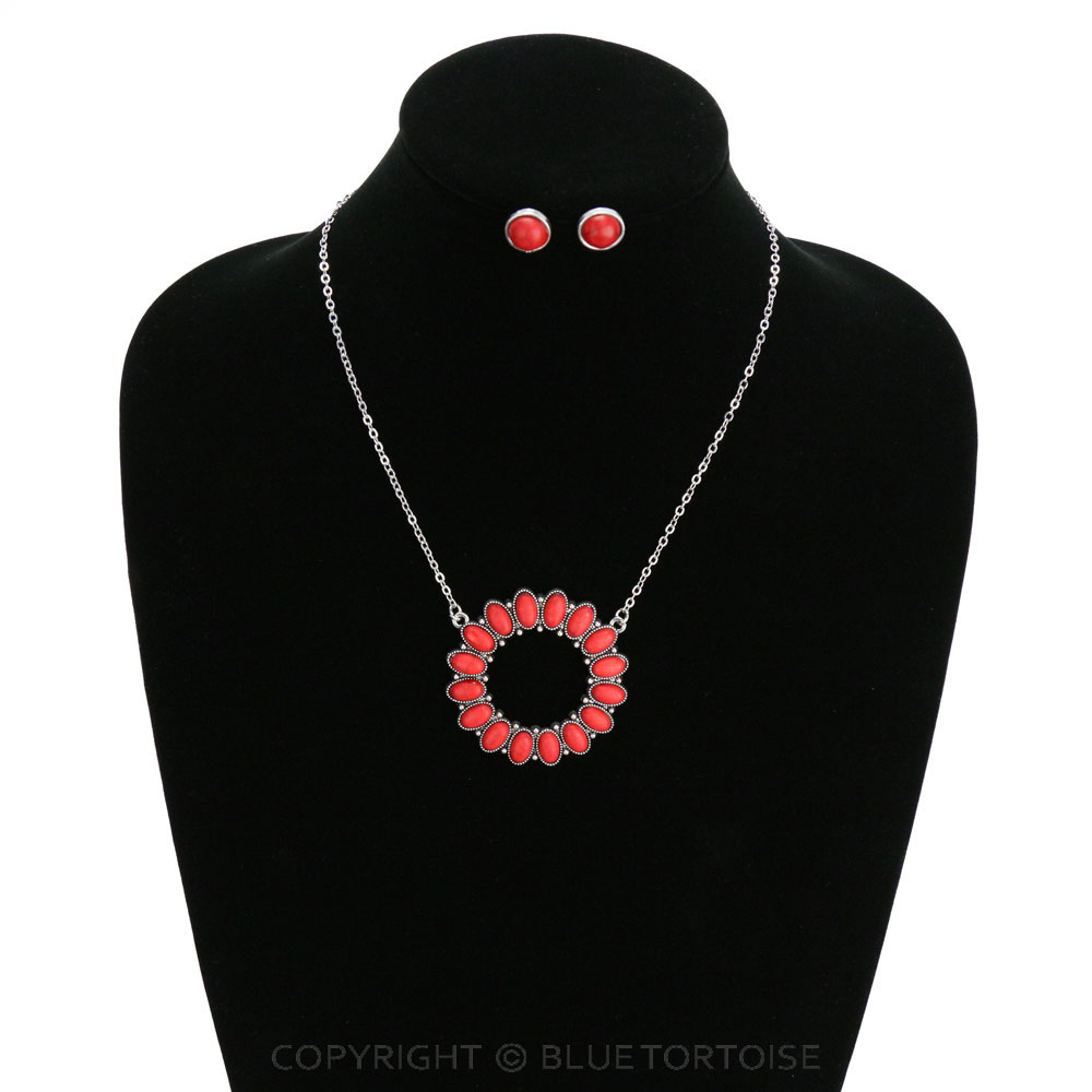 Western Design Stone Necklace Set - Image 2