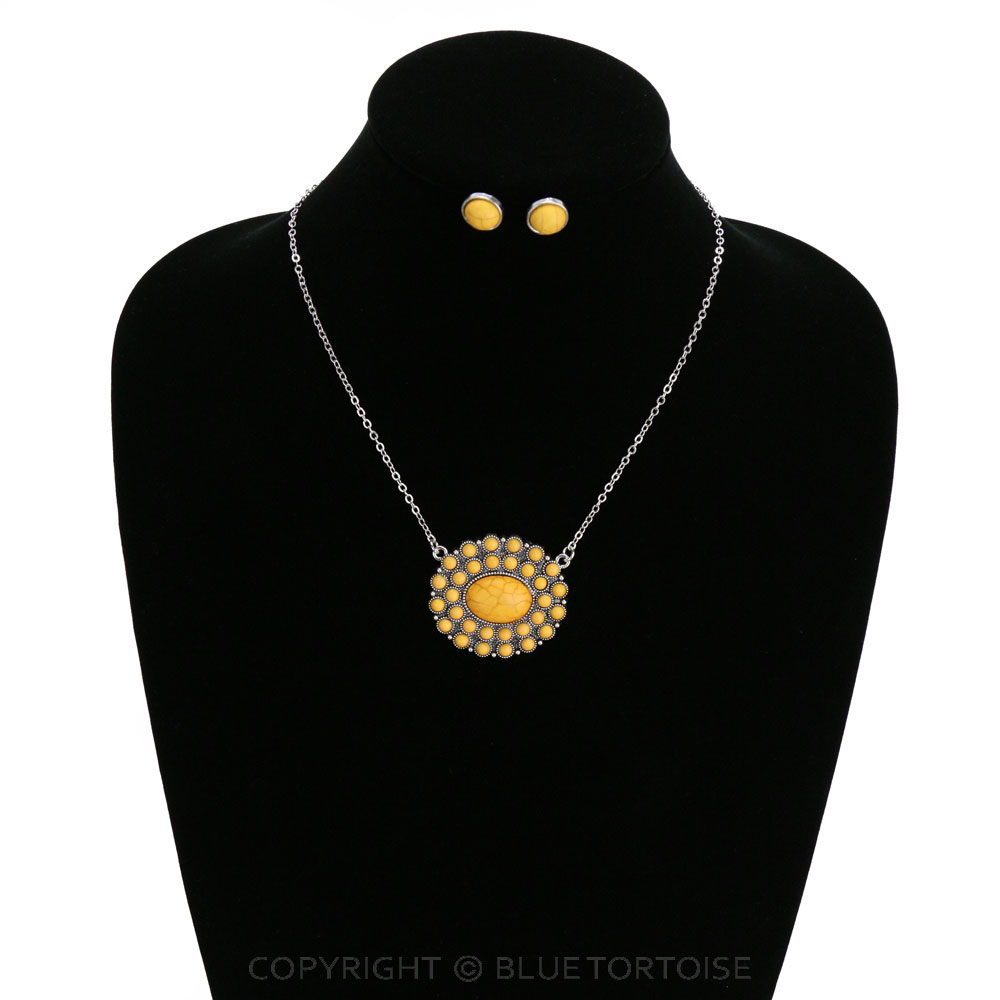 Western Design Stone Necklace Set - Image 2