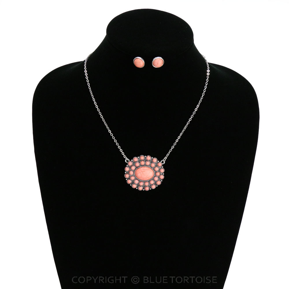 Western Design Stone Necklace Set - Image 2
