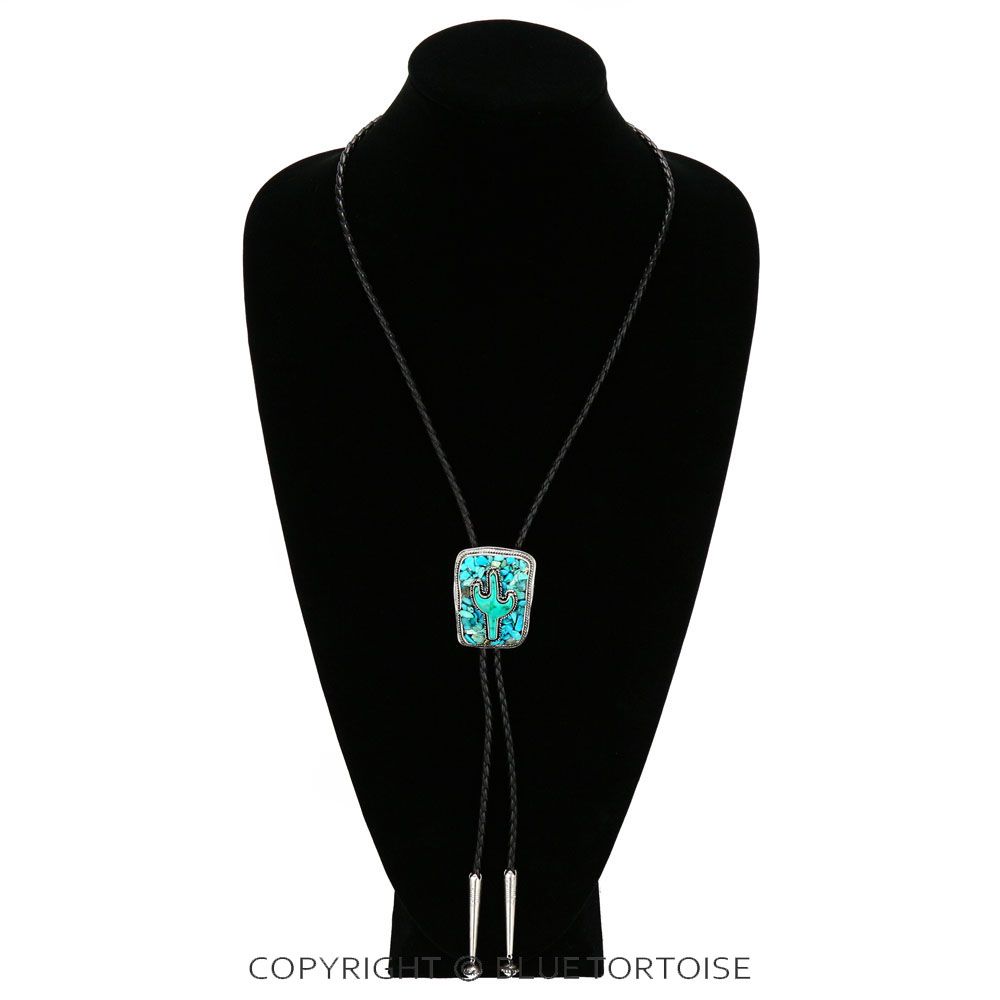 Western Cactus Bolo Necklace Set - Image 2