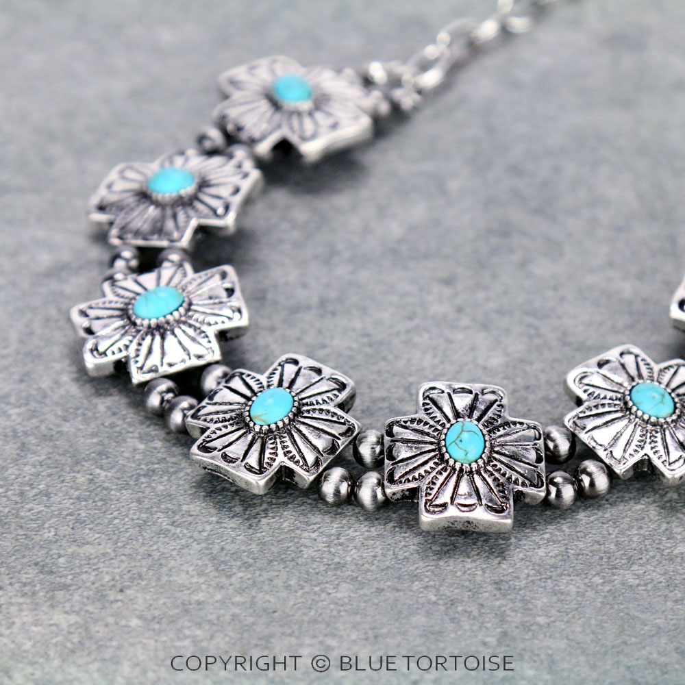 Western Cross Stone Necklace Set - Image 3