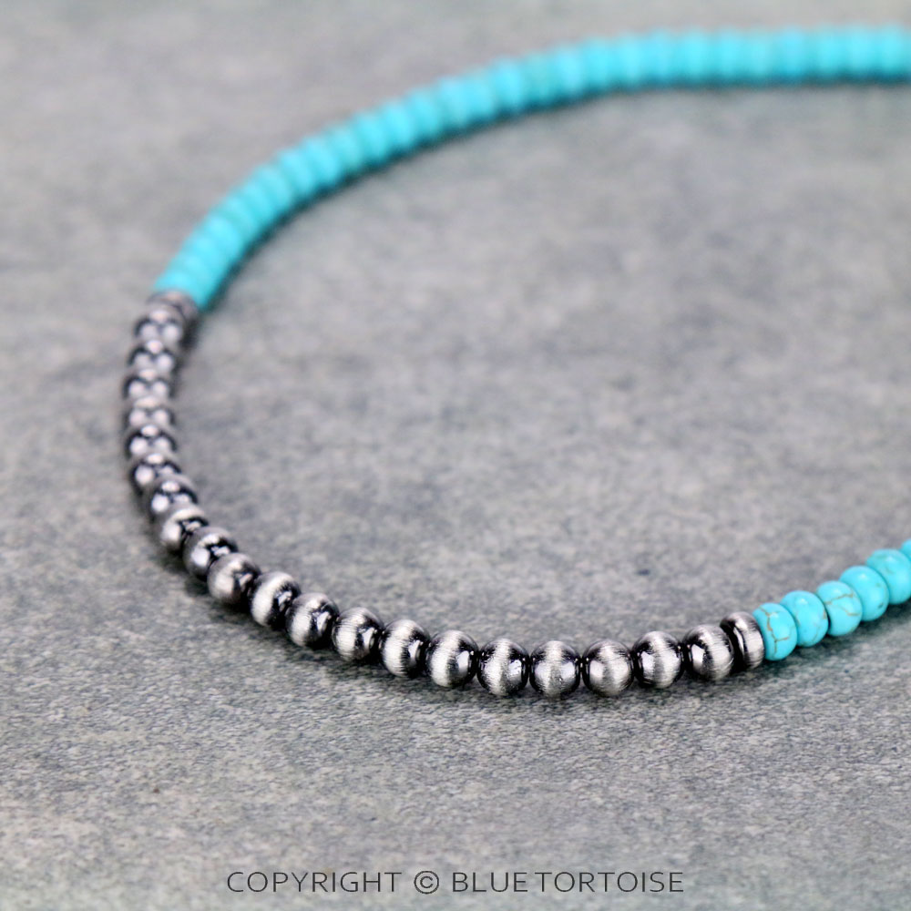Western Metallic Pearl Necklace Set - Image 3