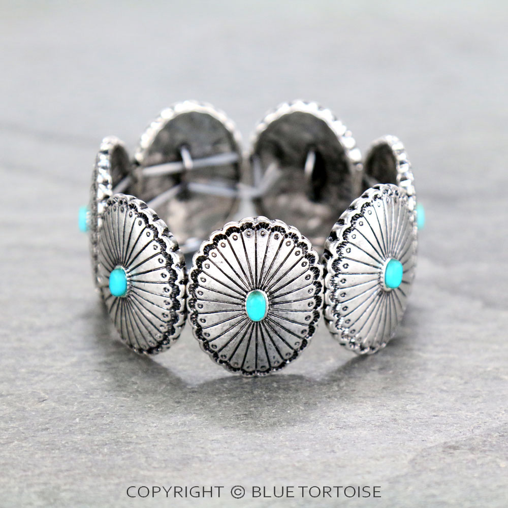 Western Concho Stone Stretch Bracelet